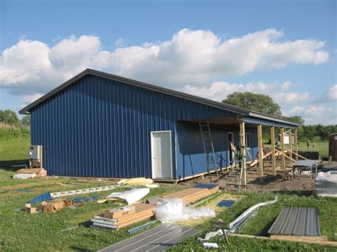 blue steel pole barn